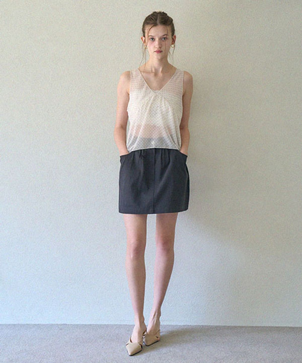 헤인트(HAINT) HEARTS BALLOON SKIRT_BLACK