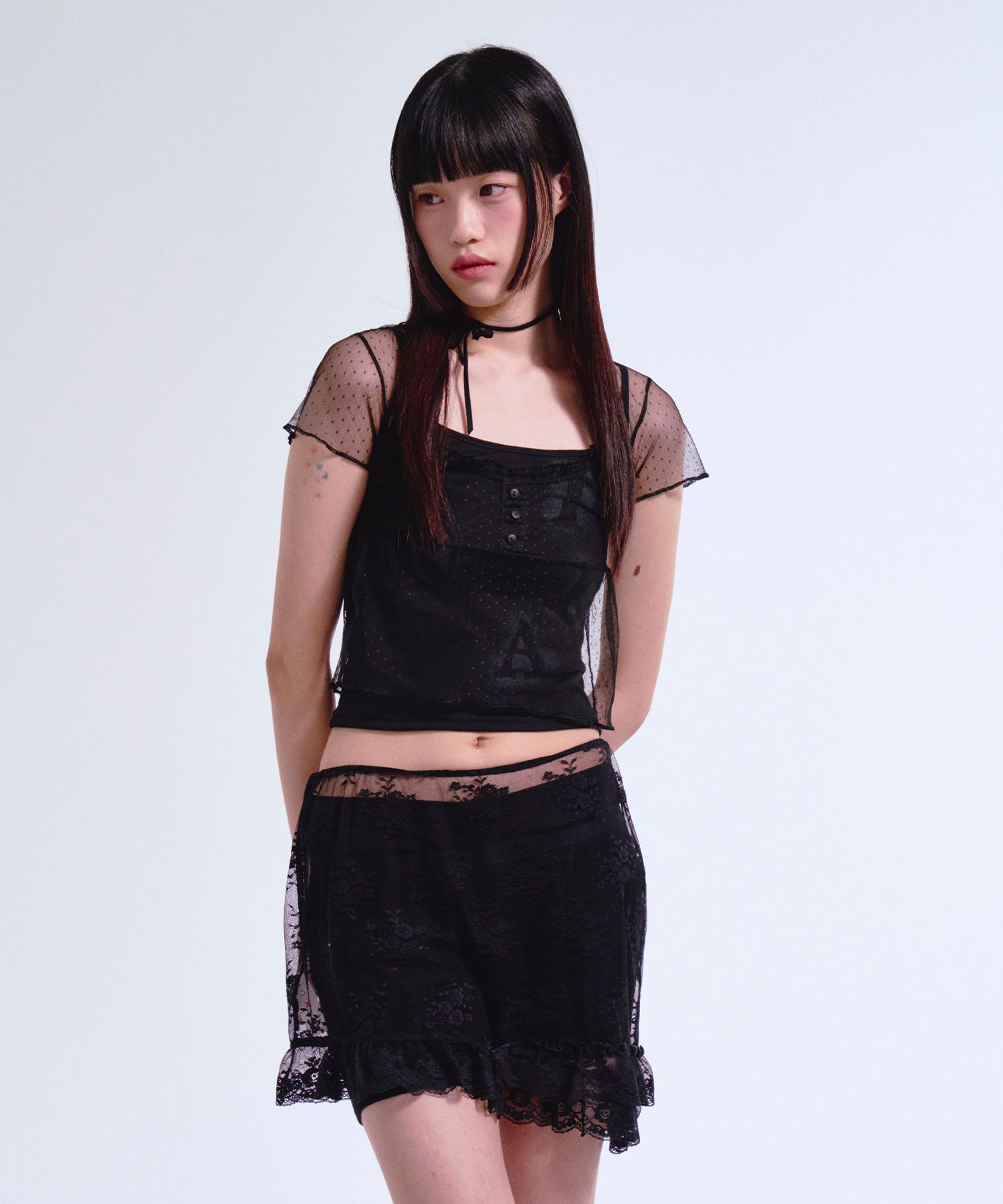 【PRENDA】 PRDA DOT LAYERED TEE /追跡付 MUSINSA公式 | PRENDA PRDA DOT LAYERED TEE BLACK