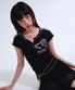 97PDC LOGO LACE NECK TEE BLACK