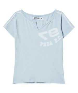 97PDC LOGO LACE NECK TEE SKY BLUE