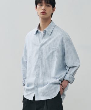 시어서커 멀티 스트라이프 셔츠 [블루]