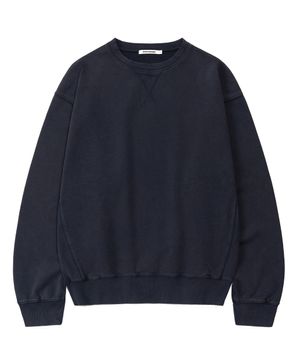 VTG 워시드 라운드 스웻 셔츠 (SMOKE NAVY)