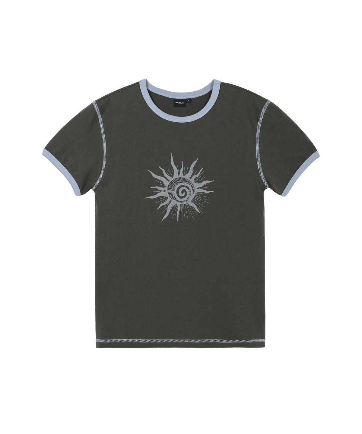 아캄(AAKAM) Cracked Sun Ringer Top (Dark Gray)