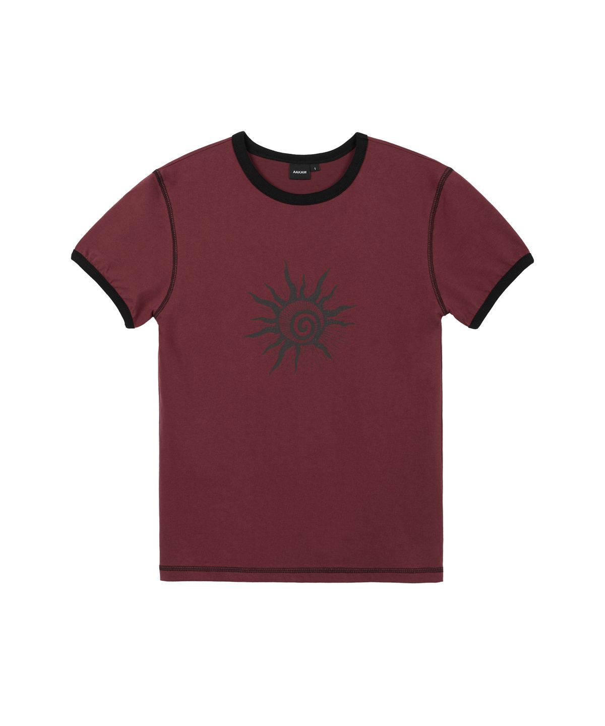 아캄(AAKAM) Cracked Sun Ringer Top (Wine)