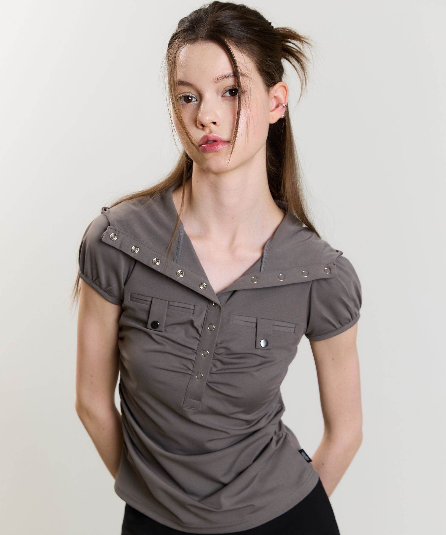 ★LUVISTRUE★SM POCKET HOOD TEE(BROWN)★正規品/韓国直送料込 MUSINSA | LUV IS TRUE SM POCKET HOOD TEE(BROWN)