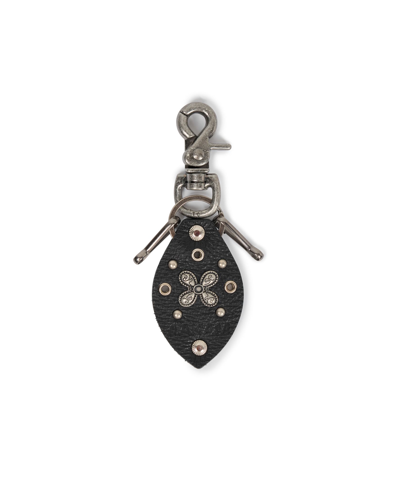 ●AAKAM● 25SS Flower Studded Leather Keyring MUSINSA | AAKAM Flower Studded Leather Keyring (Black)