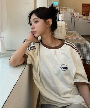 WAVY 트랙 반팔 티셔츠 (JR5TSU131IV)