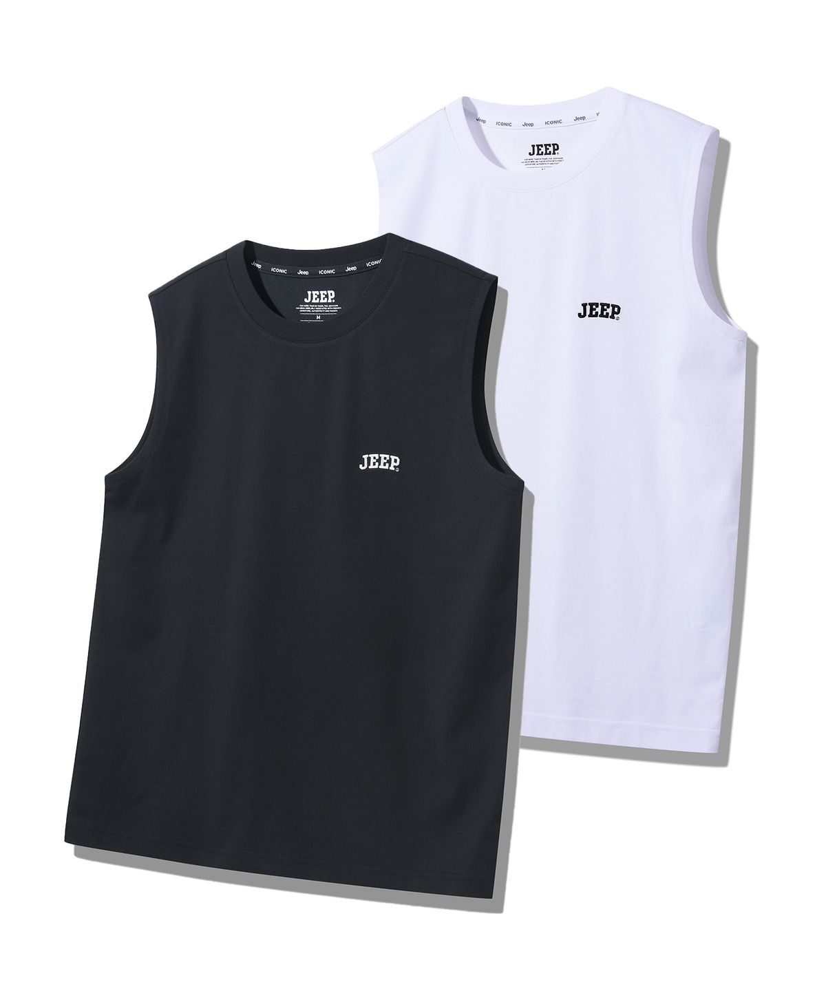 지프(JEEP) [2PACK] 아스킨 쿨 에어그램 민소매 티셔츠 (JR5TSU054BK)