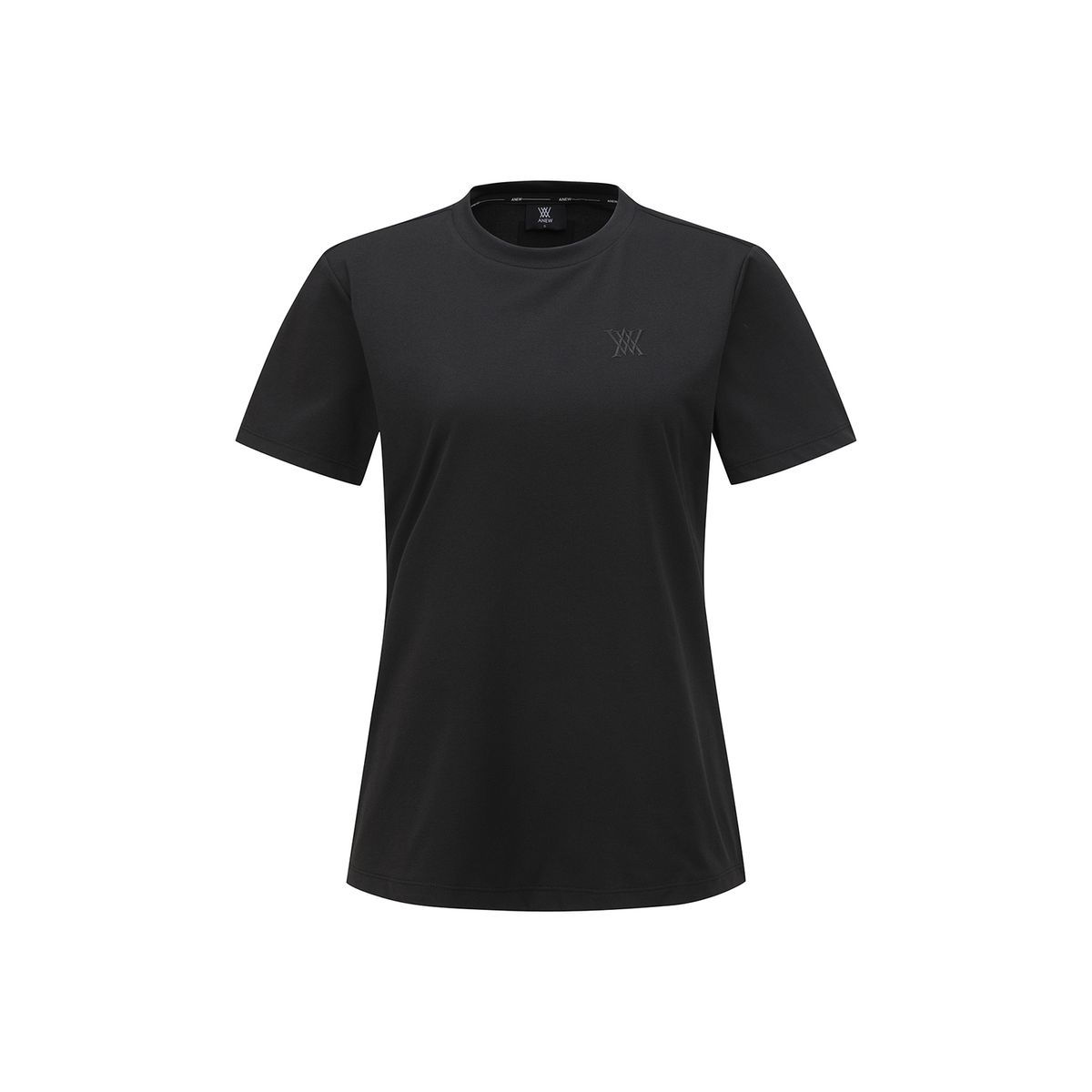 어뉴골프(ANEW GOLF) WOMEN SM ESSENTIAL ROUND SHORT T-SHIRT_BK