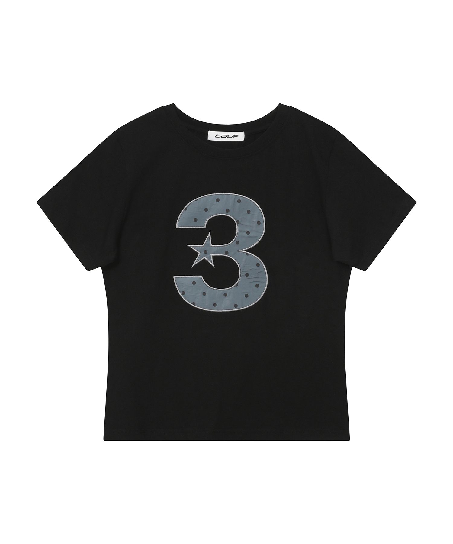 ◆25SS BAUF 3 logo dot slim fit t-shirt/4色◆ MUSINSA公式 | BAUF 3 logo dot slim fit t-shirt [black]