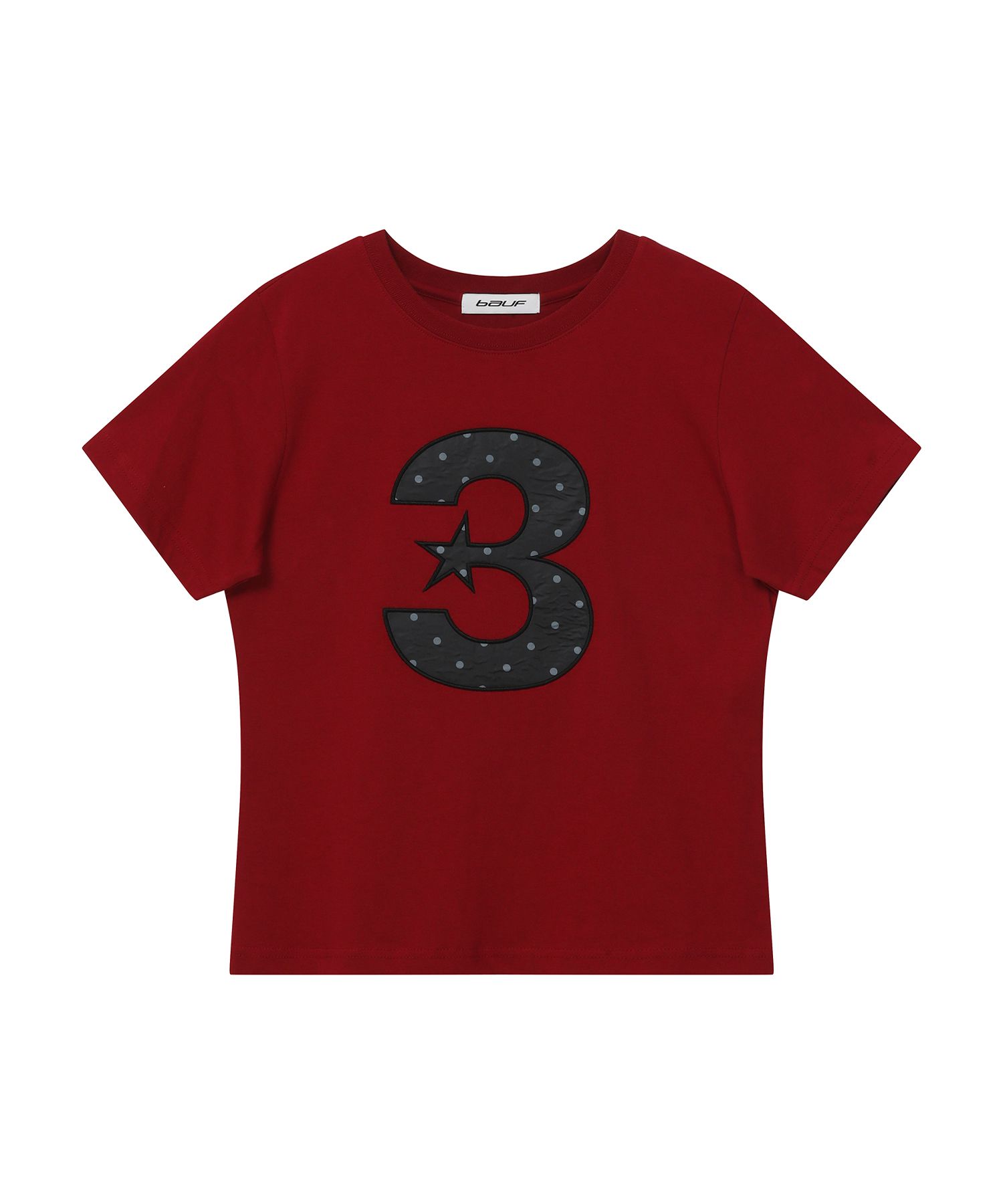 ★BAUF★ 3 logo Tシャツ MUSINSA公式 | BAUF 3 logo dot slim fit t-shirt [red]