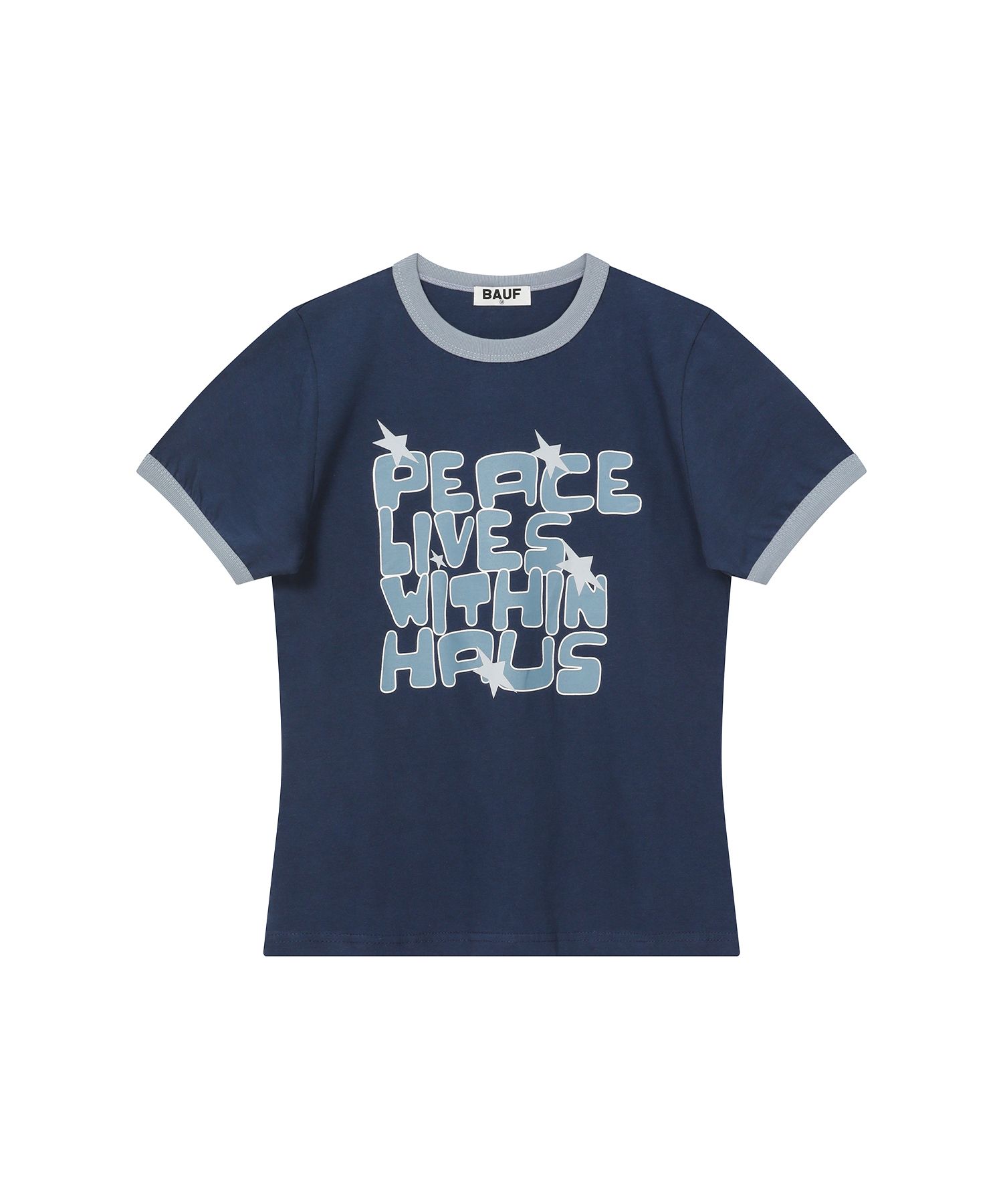 [BAUF] Peace Ringer T-Shirt /追跡付 MUSINSA | BAUF Peace Ringer Slim Fit T-Shirt [Navy]