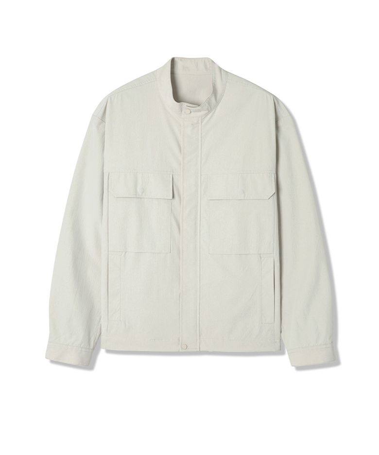 남성 하이넥 경량 아웃포켓 점퍼 (LT-BEIGE) (HB4UJ30)