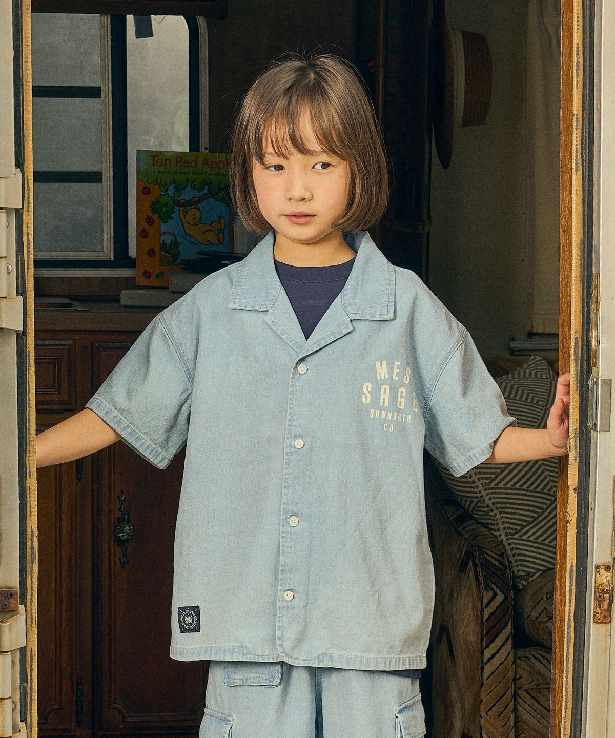 브라운브레스 키즈(BROWNBREATH KIDS) KIDS SUMMER DENIM SHIRTS - LIGHT BLUE