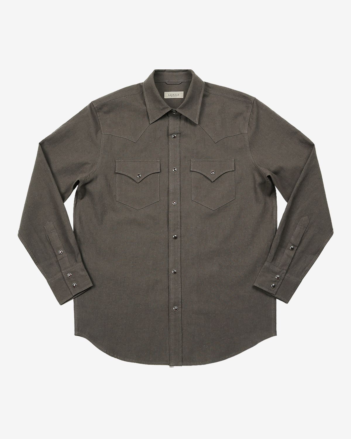 솔티(SORTIE) 034 Linen Western Shirts (Charcoal Brown)