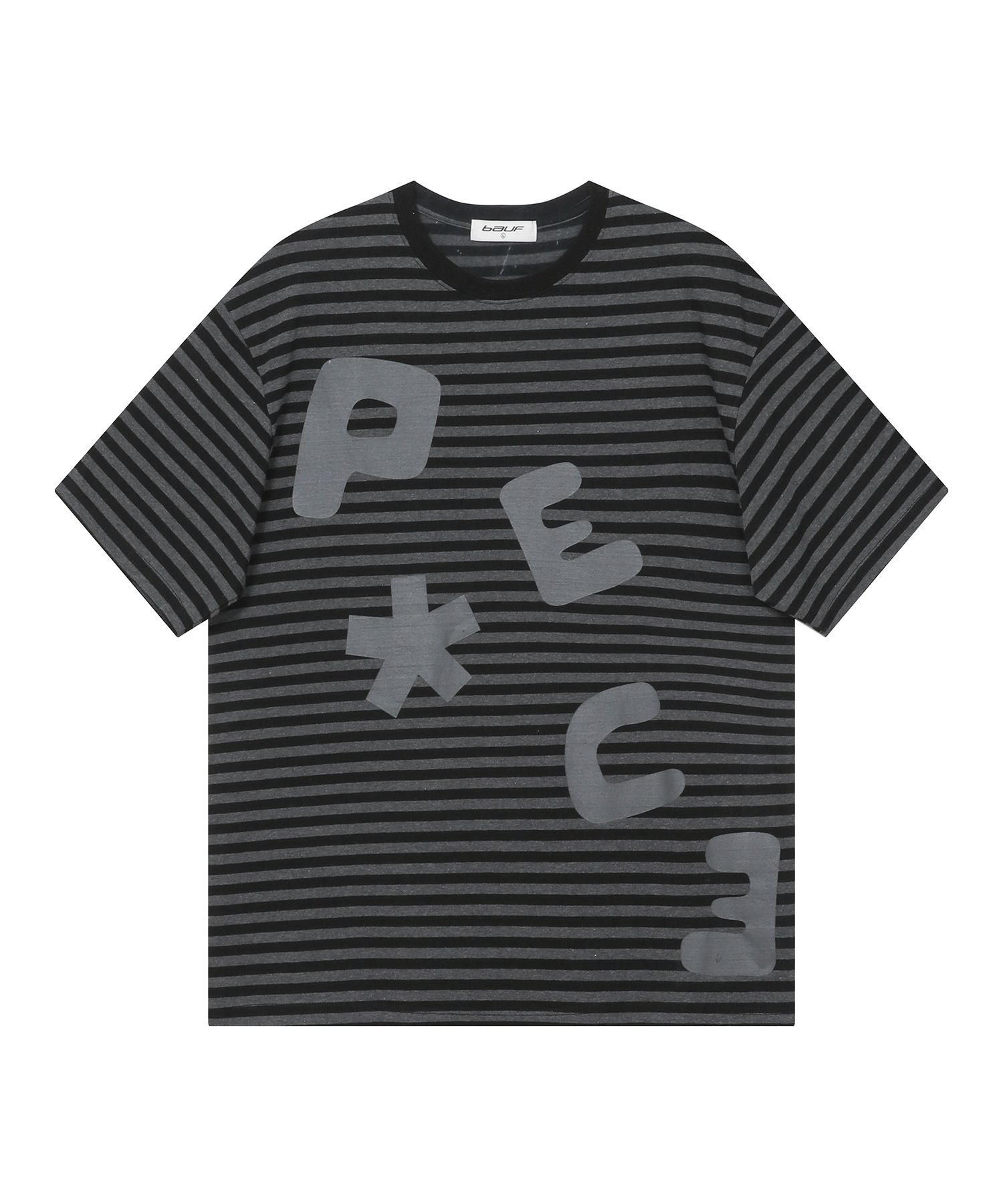 ◆25SS BAUF Peace Logo T-Shirt/3色◆ MUSINSA | BAUF Peace Logo T-Shirt [Stripe Black]