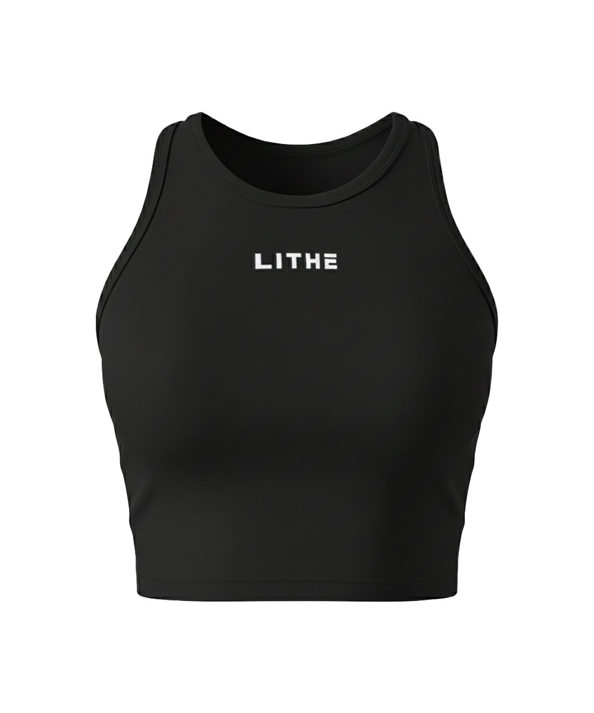 라이드(LITHE) 피마코튼 레터링 크롭나시