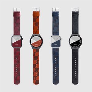 시그니처 패턴 비건 레더 애플워치 스트랩 10 울트라 7  SE2 갤럭시 워치 6 호환 밴드