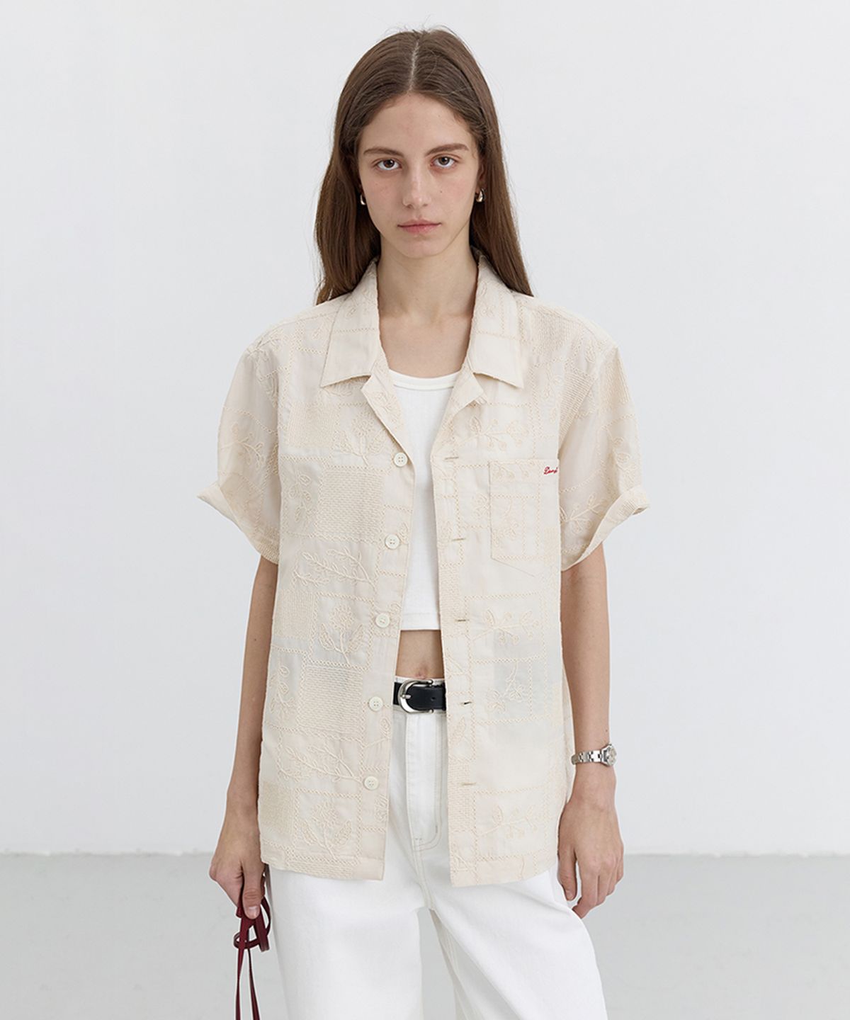던스트(DUNST) UNISEX ORGANIC CRAFTED OPEN COLLAR SHIRT_UDSH5B129_CREAM