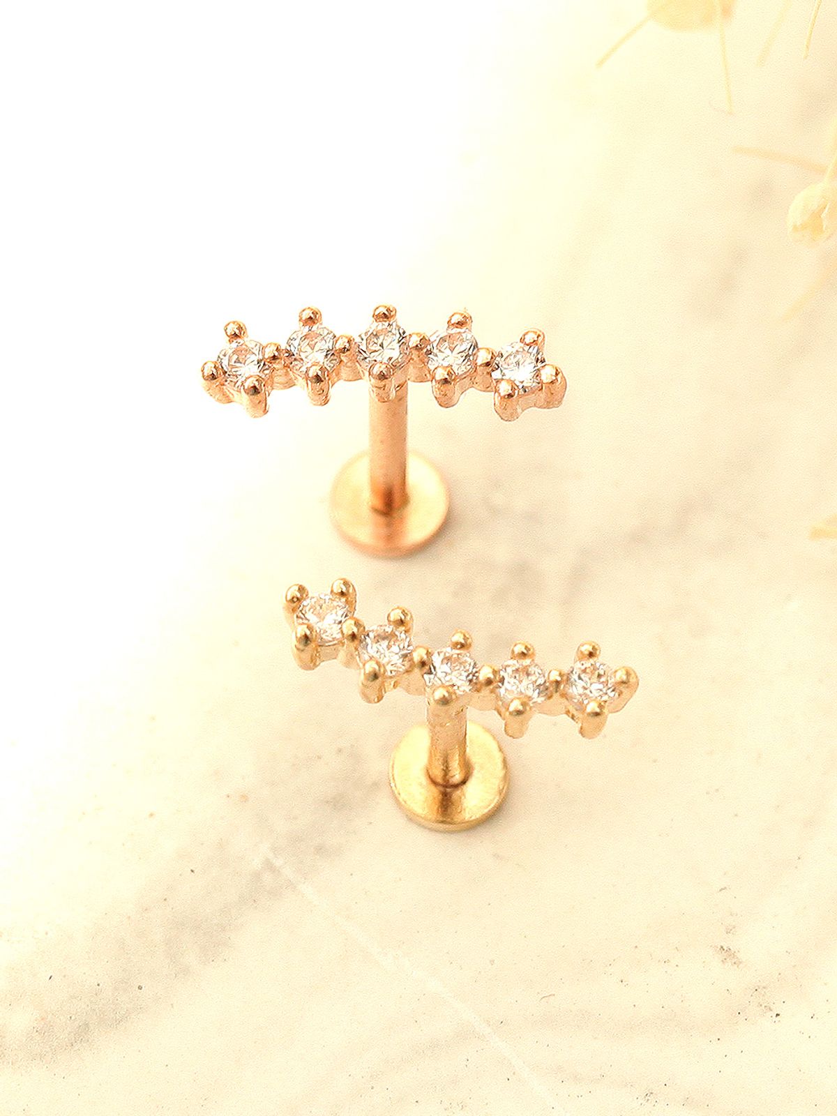 미니멀피어싱(MINIMALPIERCING) 14K 인터널 커브 큐빅 바 라블렛 피어싱