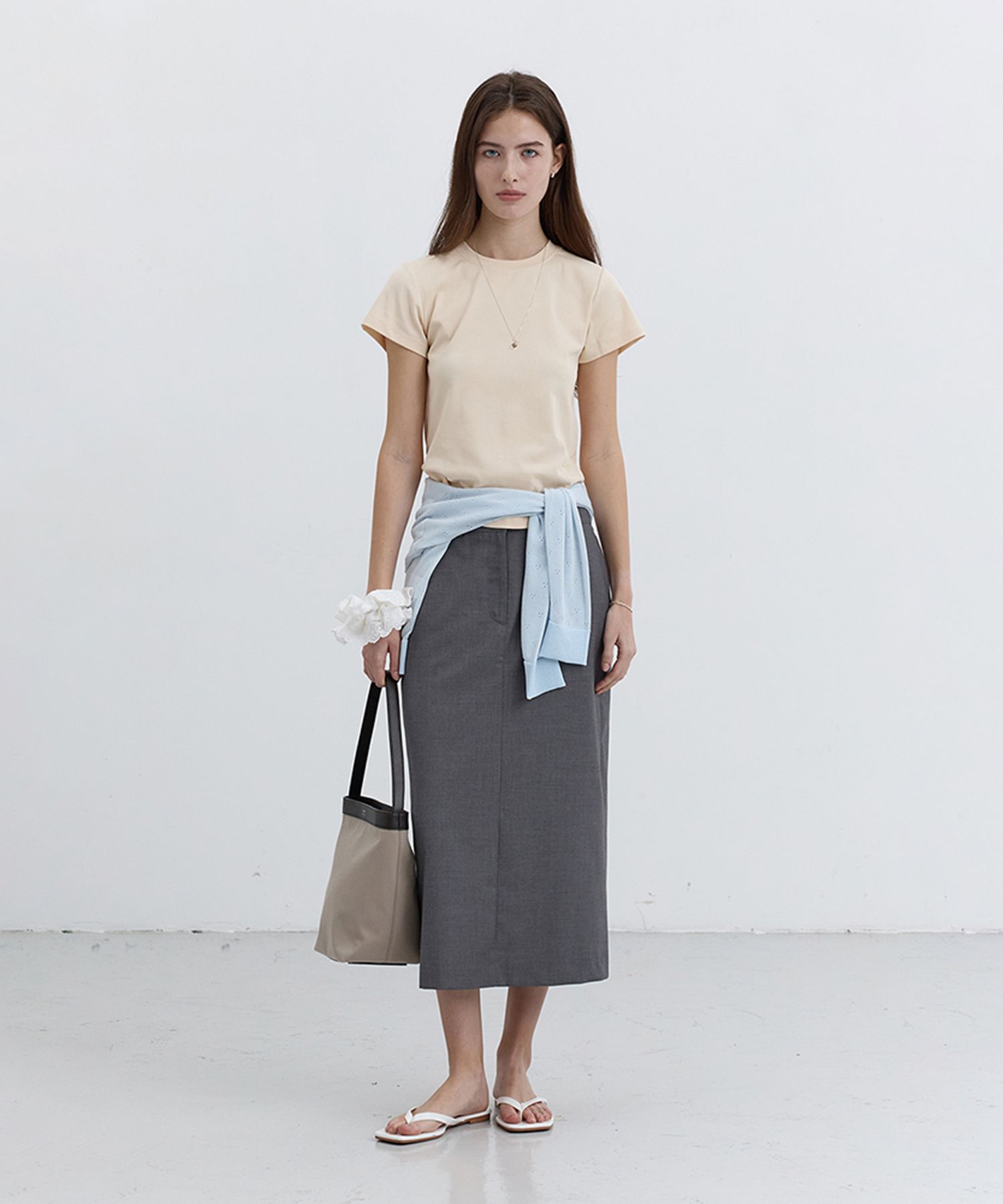 Dunst ♥ CURVED HEM SLIM-FIT TOP /追跡付 MUSINSA公式 | DUNST FOR WOMEN CURVED HEM SLIM-FIT