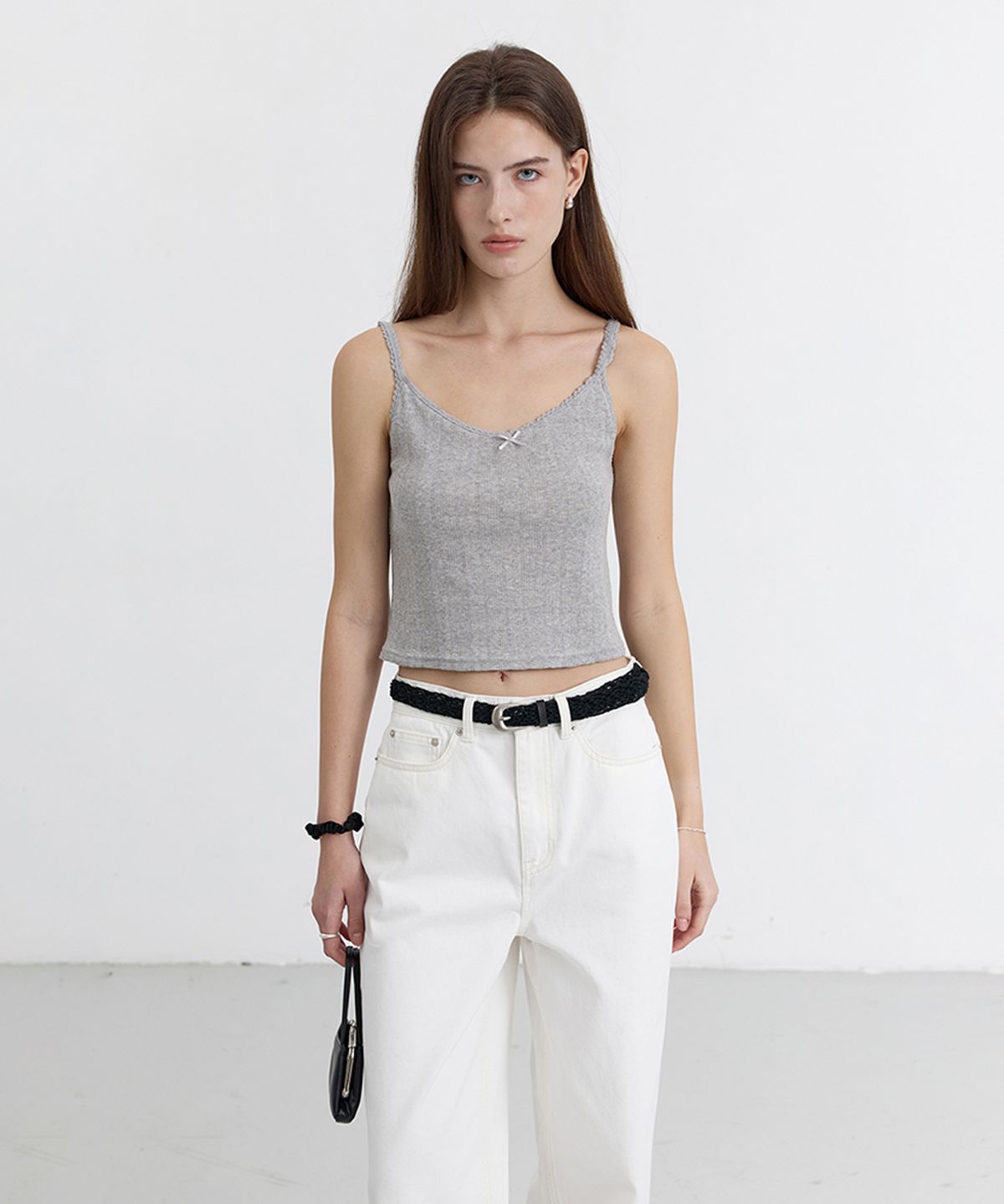 던스트(DUNST) POINTELLE SLEEVELESS TOP_UDTS5B221_MELANGE GREY