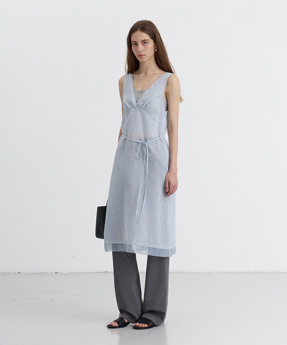던스트(DUNST) SHEER LAYERING DRESS_UDDR5B222_SOFT BLUE STRIPE