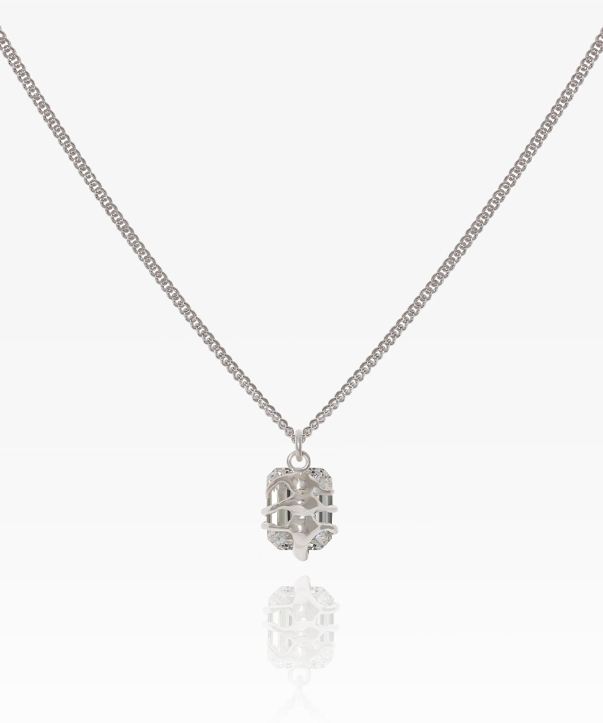 51퍼센트(51PERCENT) Clear Hug Necklace - Silver