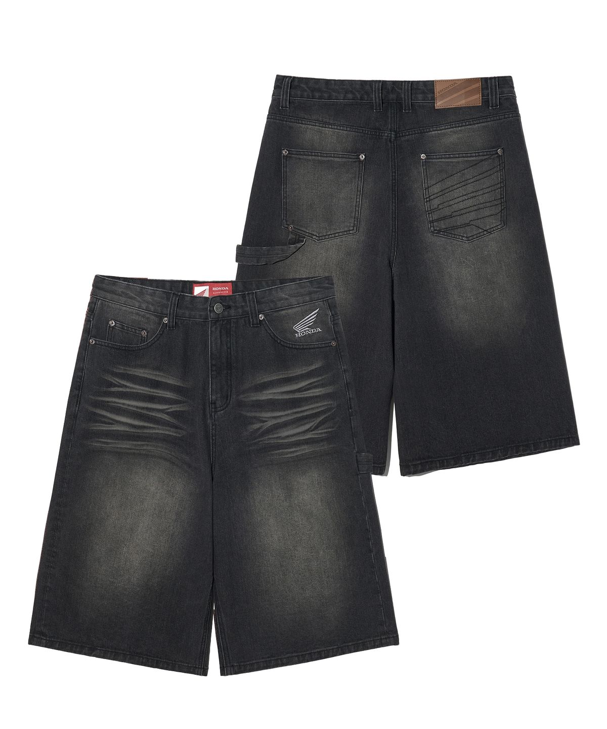 핍스 모터사이클(PHYPS MOTORCYCLE) Wing Logo Carpenter Bermuda Pants Charcoal