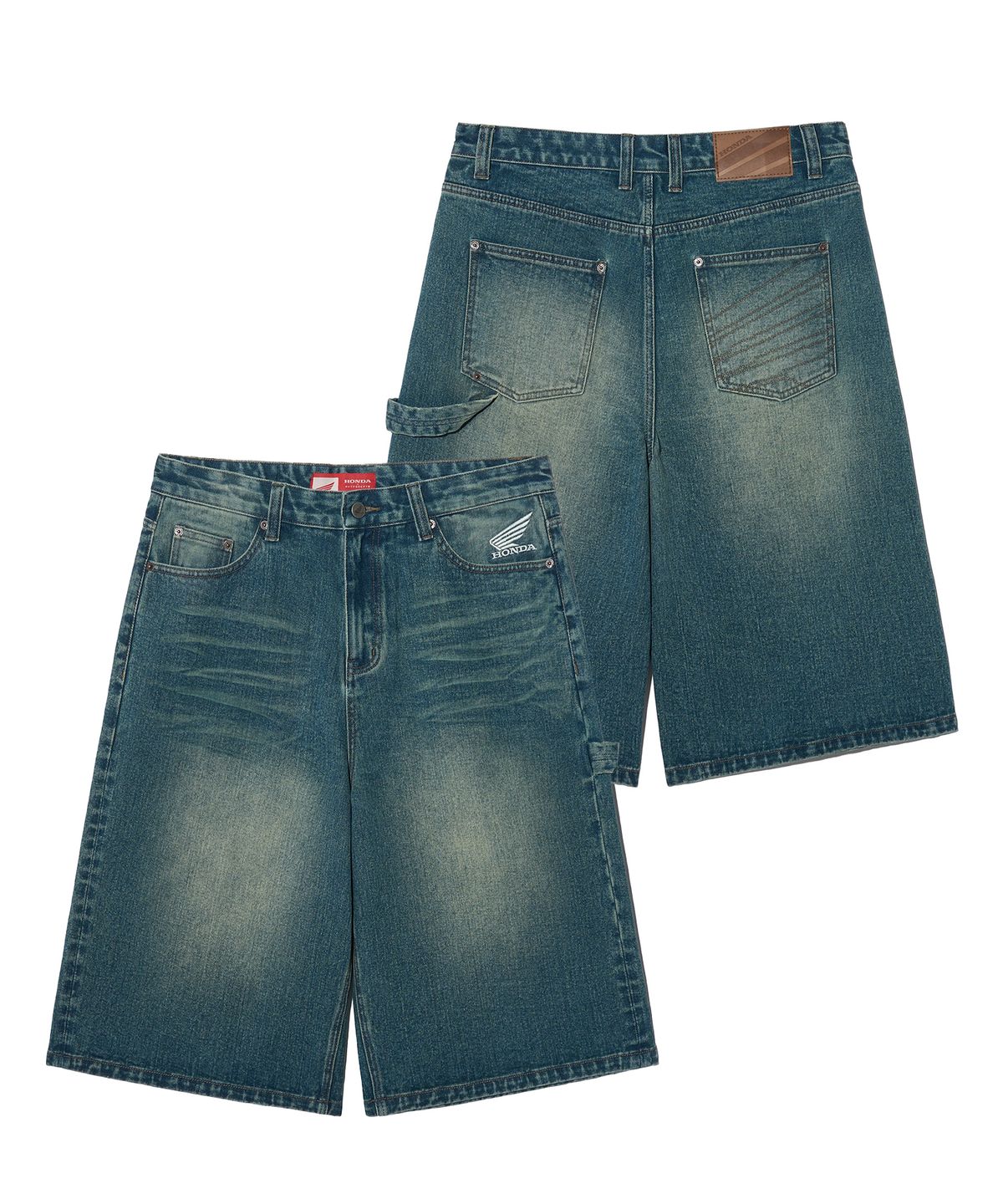 핍스 모터사이클(PHYPS MOTORCYCLE) Wing Logo Carpenter Bermuda Pants Blue