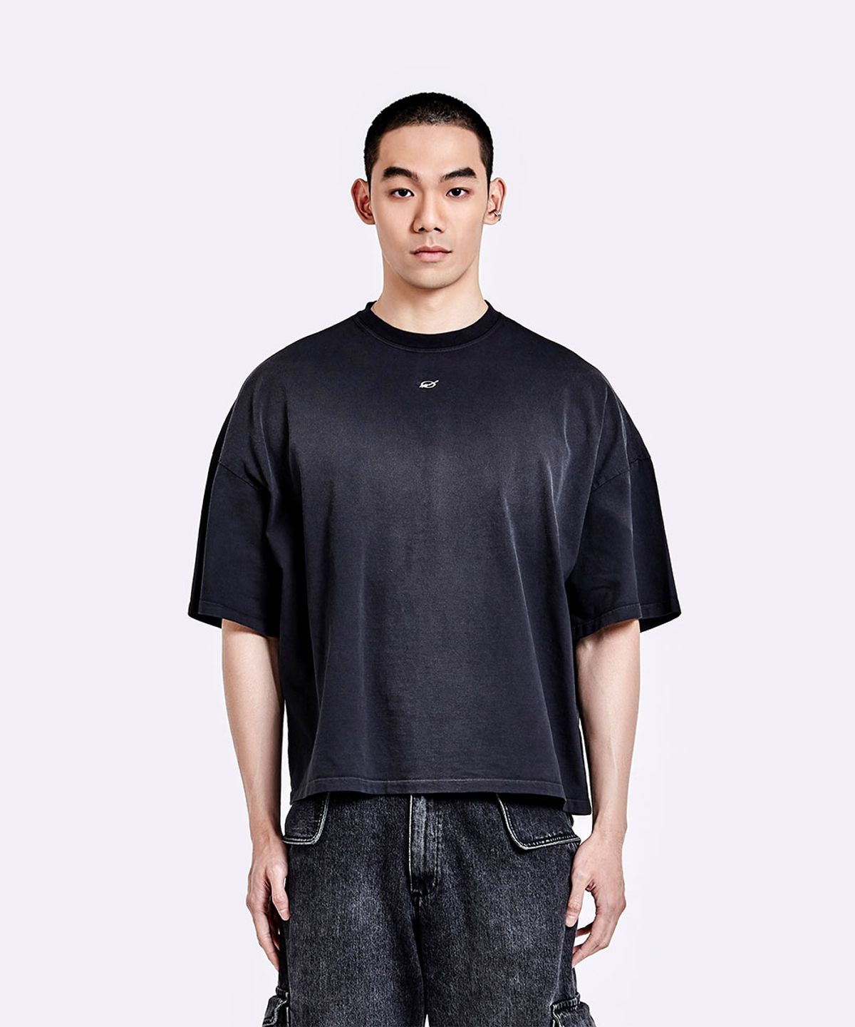 51퍼센트(51PERCENT) Dying t shirt - Washed black