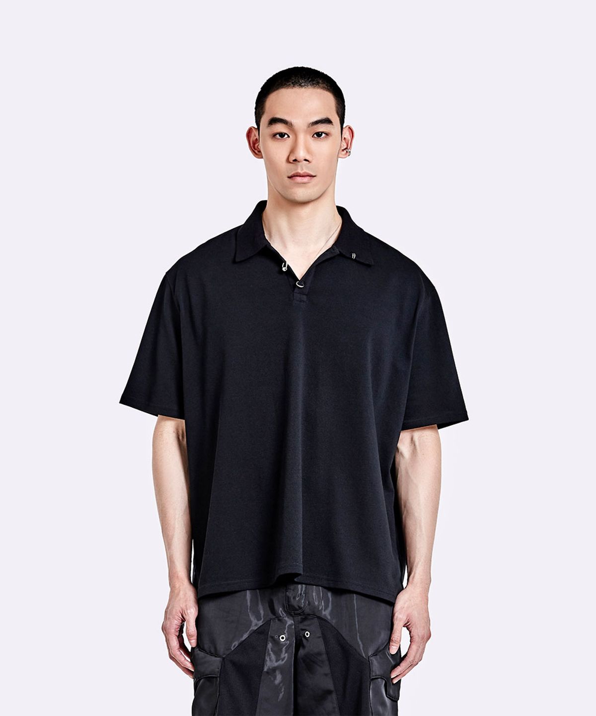 51퍼센트(51PERCENT) Pierce Daddy PK T-Shirt - Black