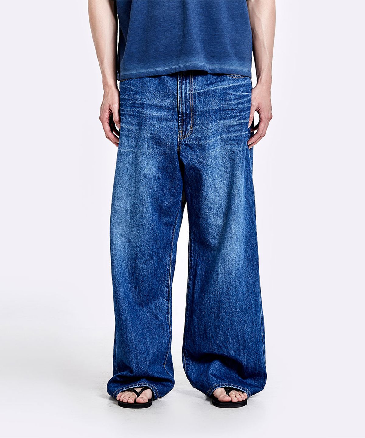 51퍼센트(51PERCENT) Oversized denim pants - Deep blue