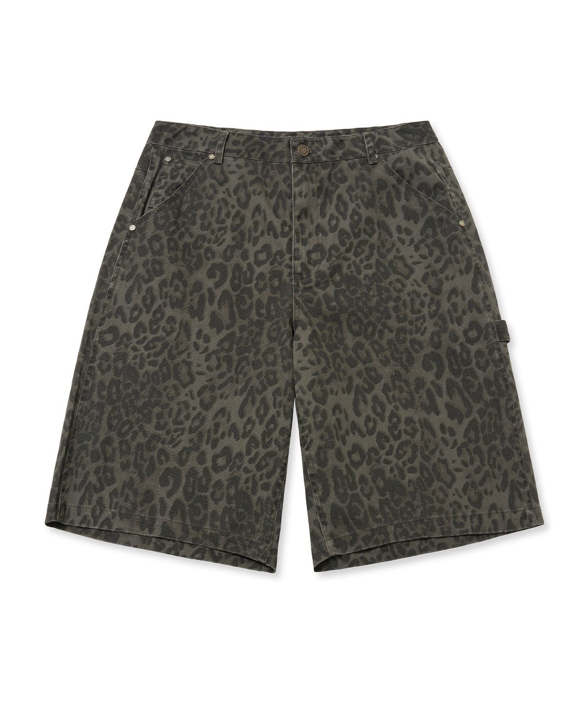 브라운브레스(BROWNBREATH) TAG LEOPARD BERMUDA SHORTS - BLACK