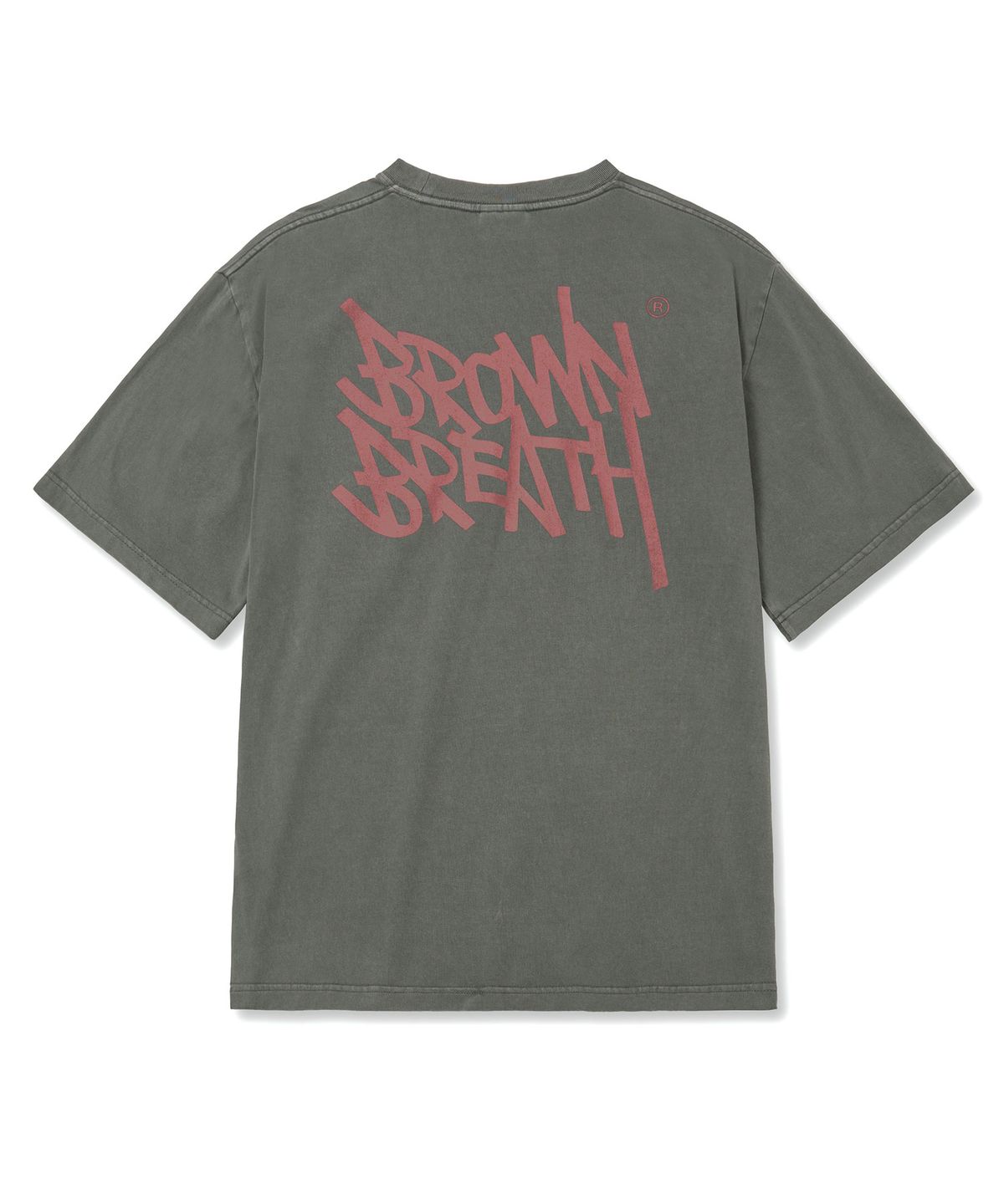 브라운브레스(BROWNBREATH) PIGMENT TAG TEE - CHARCOAL
