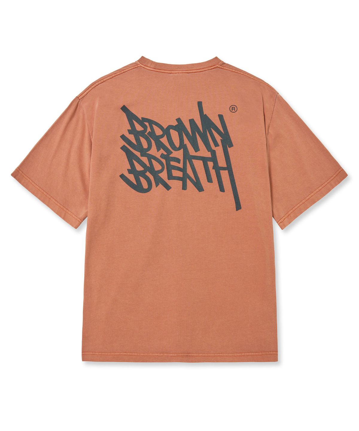 브라운브레스(BROWNBREATH) PIGMENT TAG TEE - ORANGE