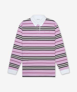 스트라이프 롱 슬리브 폴로 셔츠 - 던 / 8106581