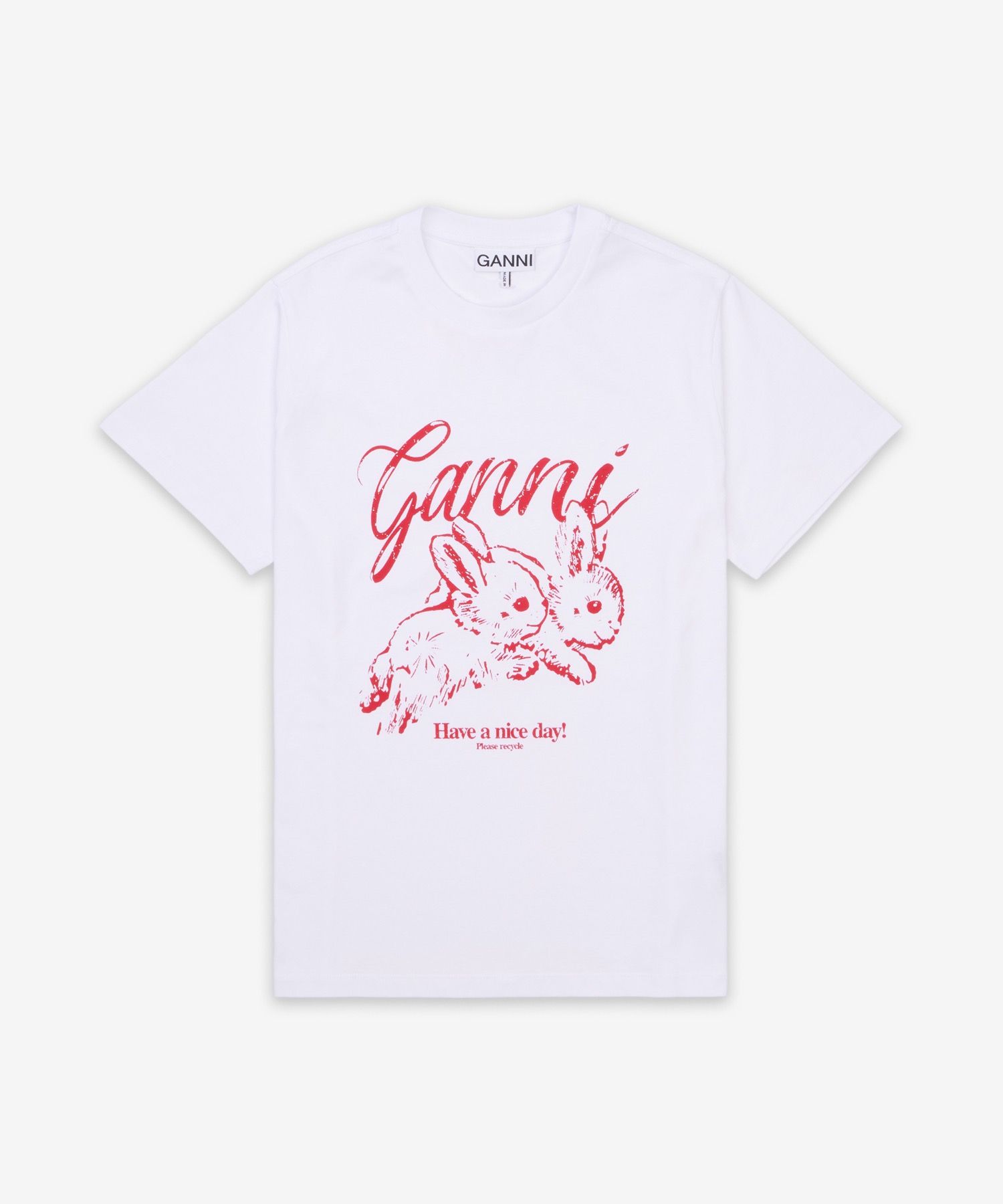 MUSINSA | GANNI Basic Jersey Burnies Relaxed Fit Short Sleeve T