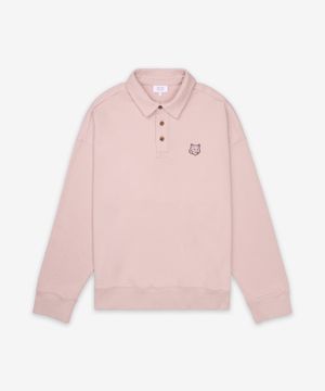 볼드 폭스 헤드 패치 플리스 폴로 셔츠 - 핑크 클레이 / OM00211KM00010172
