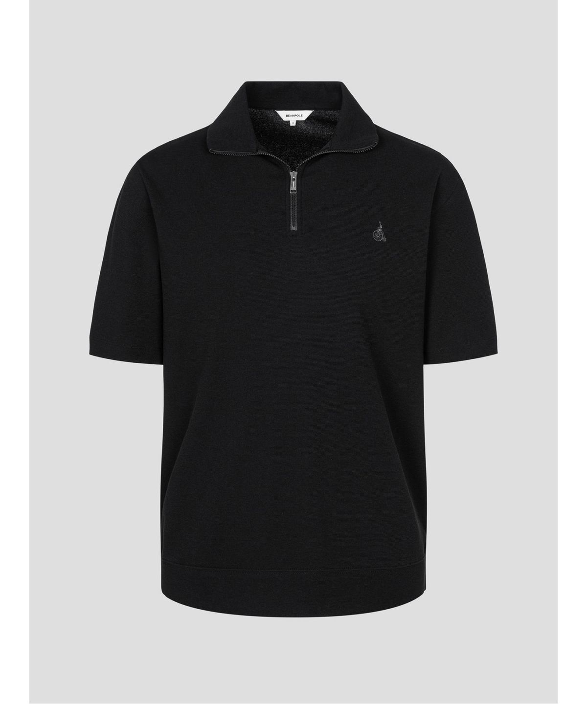빈폴 멘(BEANPOLE MEN) 강연 밀라노 하프집업 스웨트 반소매 티셔츠  블랙 (BC5442C195)