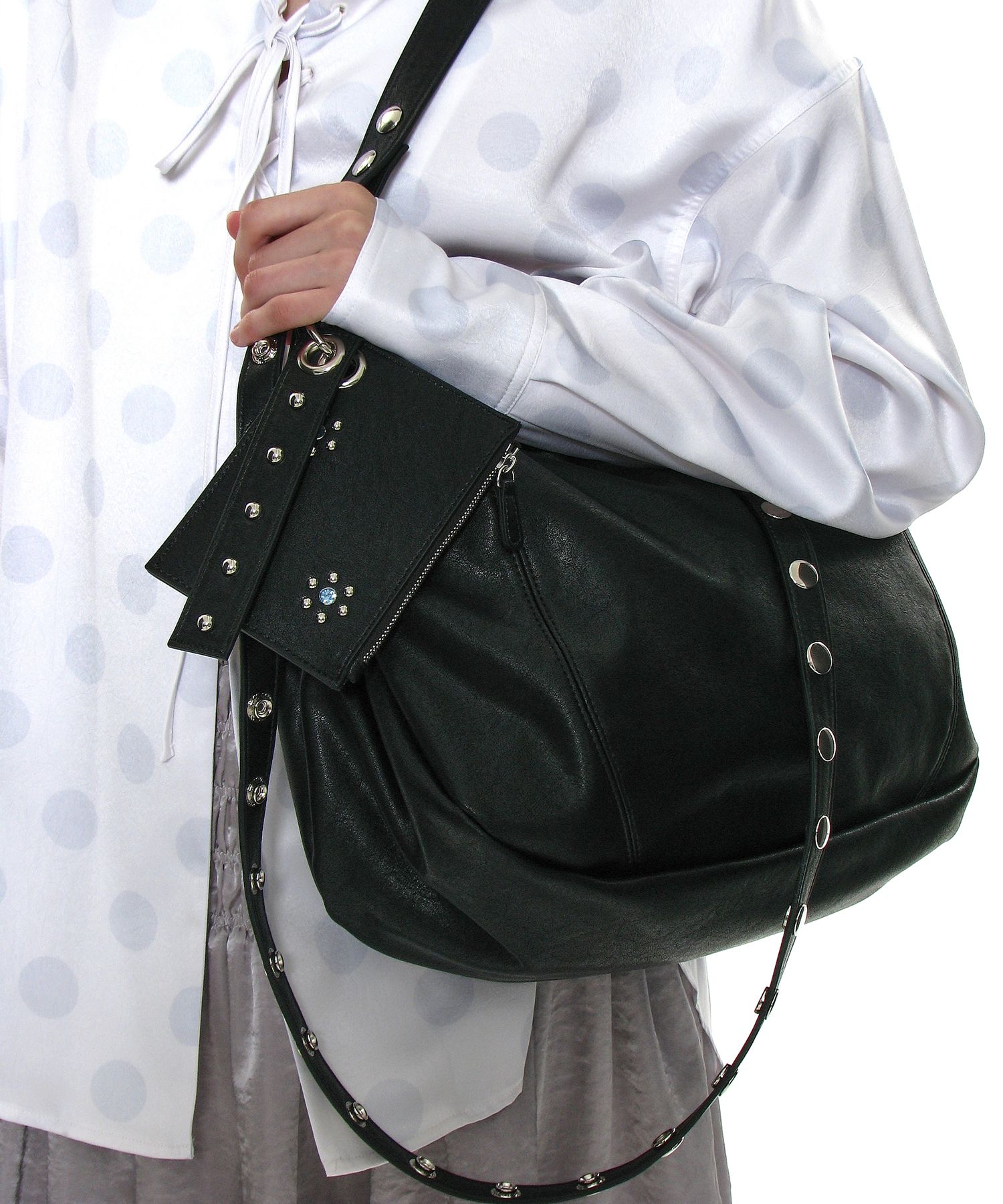 【PARTIMENTO】 2WAY LEATHER HOBO BAG / 追跡付 Black Ease Hobo Bag - PEDRO VN