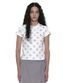 폴카 도트 올오버 프린티드 폴로 티_화이트