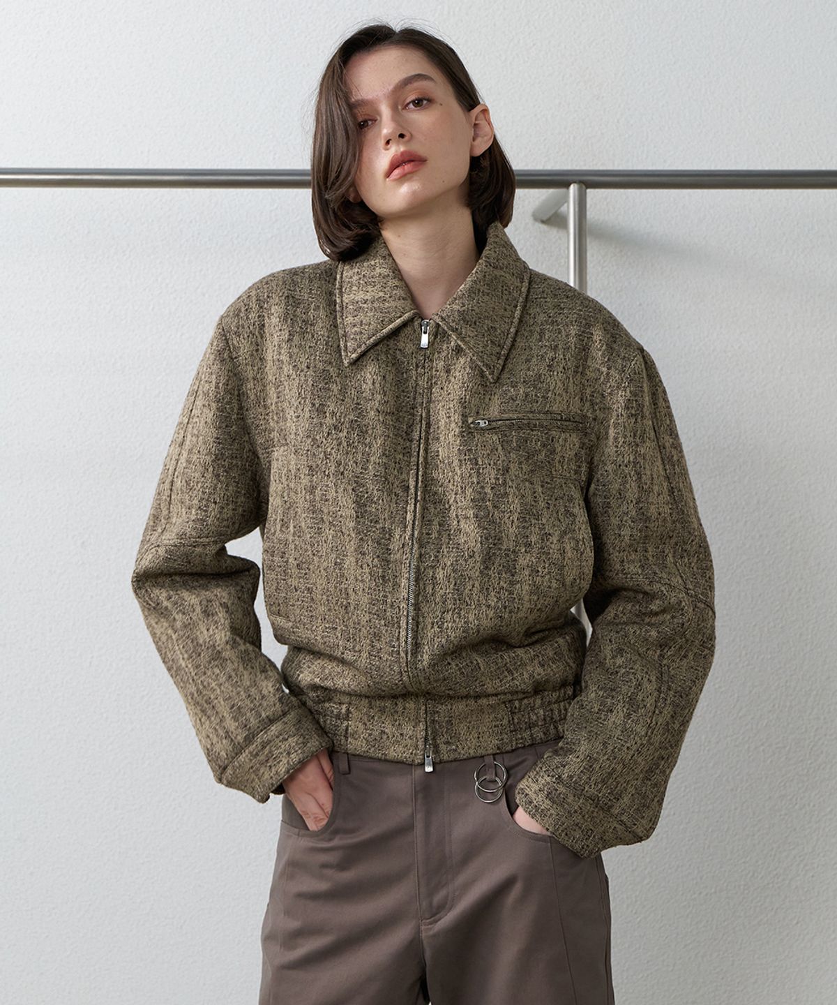 이예(YIYAE) Lips Welt Drizzler Jacket _ Wood