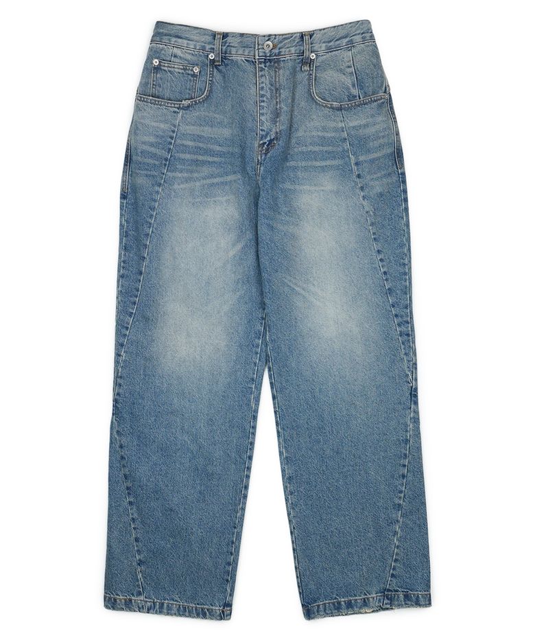 Aslant Denim Pants _ Blue