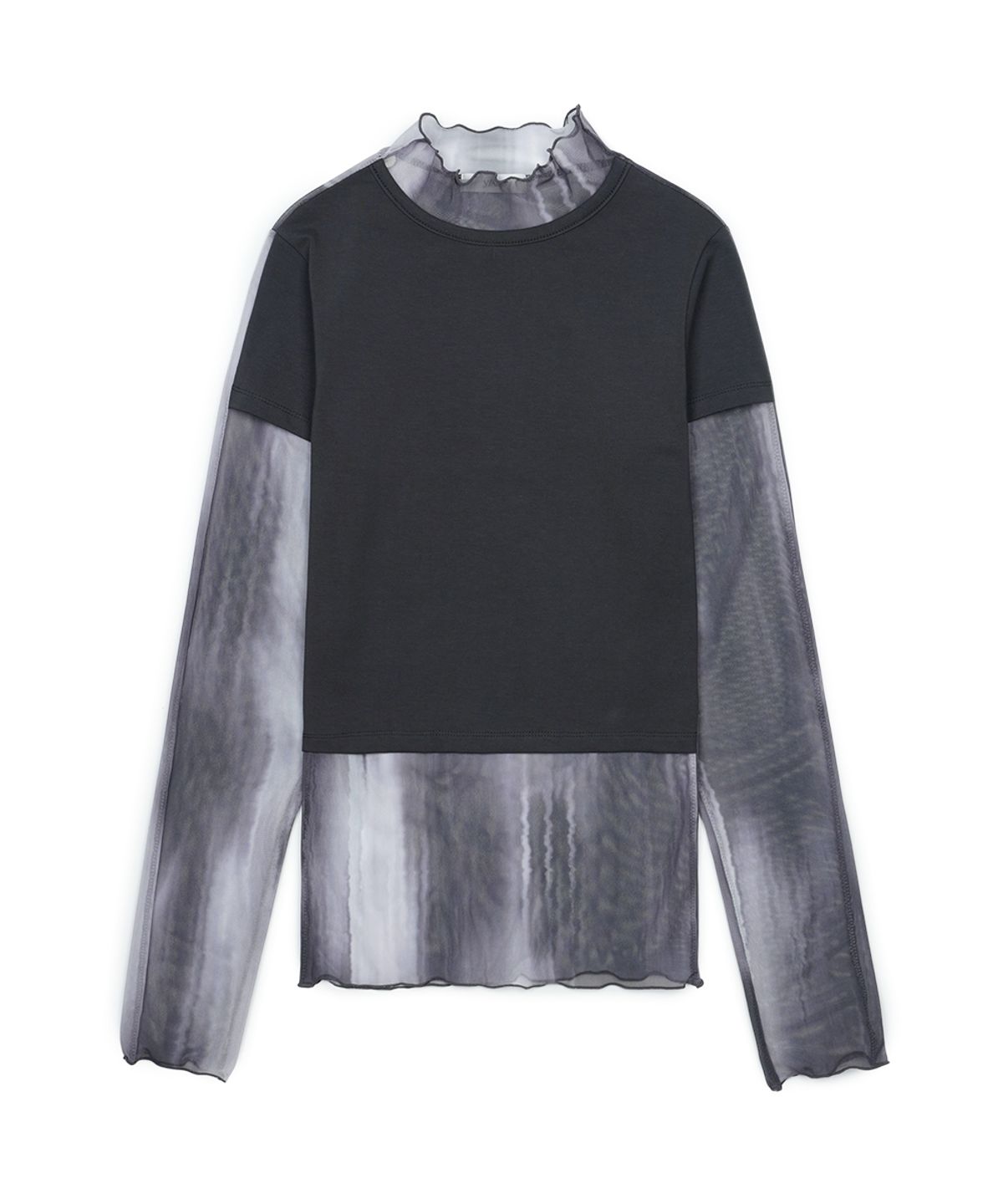 이예(YIYAE) Mesh layered T-shirt _ Black