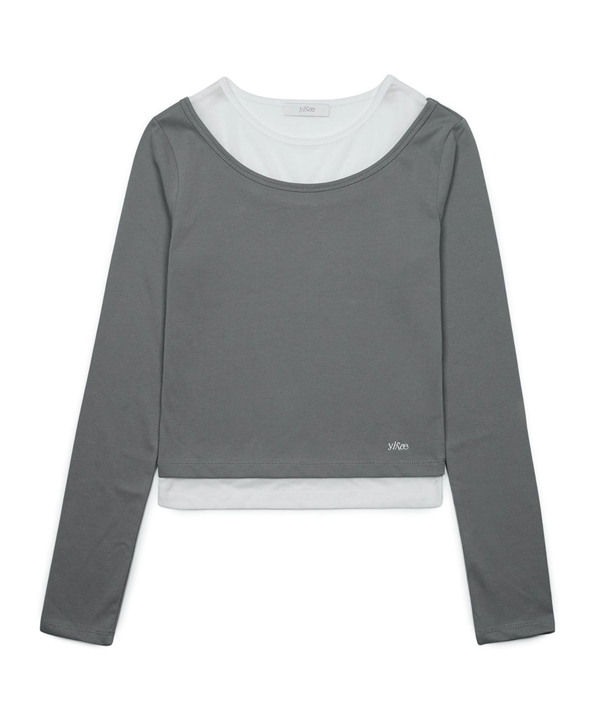 이예(YIYAE) Layered Slim T-shirt _ Grey