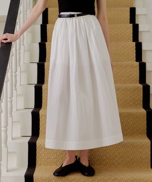 플레어 롱 스커트 [아이보리]