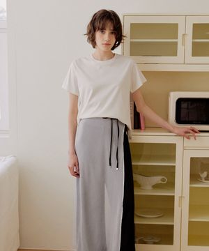 60수 기자 코튼 하프 티셔츠 [화이트]