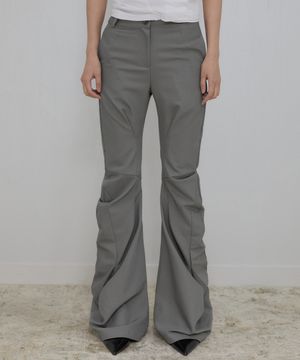Asymmetrical Drape Pants (FL-245_Gray)