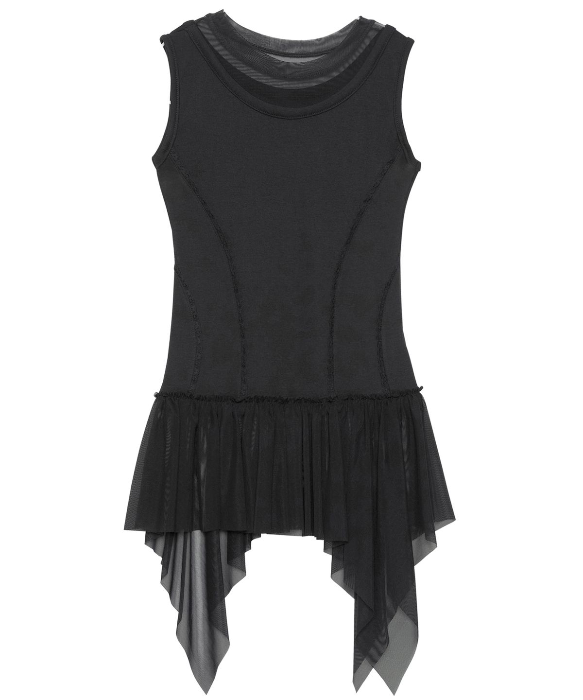 플레어업(FLAREUP) Layered Lace Frill Sleeveless (FL-157_Black)